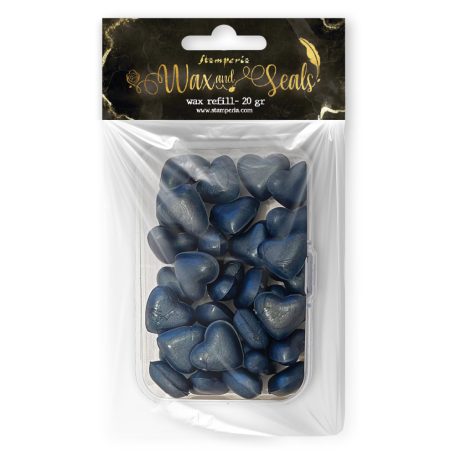 Stamperia Viaszgyöngy Heart shape - Deep blue Wax Refill (20 gr)