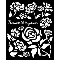   Stamperia Timeless Vastag stencil 20x25cm Roses Thick Stencil  (1 db)