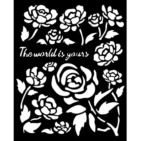 Stamperia Timeless Vastag stencil 20x25cm Roses Thick Stencil  (1 db)