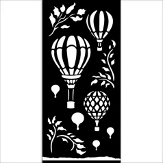   Stamperia Timeless Vastag stencil 12x25cm Air balloons Thick Stencil  (1 db)