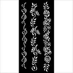   Stamperia Timeless Vastag stencil 12x25cm 3 borders Thick Stencil  (1 db)