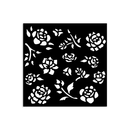 Stamperia Timeless Vastag stencil 12x12cm Buds pattern Thick Stencil  (1 db)
