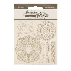   Stamperia Timeless Chipboard 14x14 cm Lace Decorative Chips (1 ív)