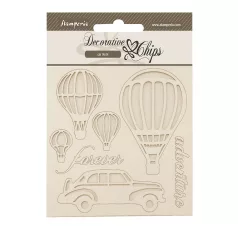   Stamperia Timeless Chipboard 14x14 cm Air balloons Decorative Chips (1 ív)