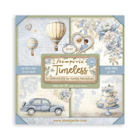 Stamperia Timeless Papírkészlet 12" (30 cm) Single Face Maxi Paper Pack (22 ív)