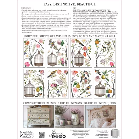 IOD Menagerie – New Summer 2025 Transzfer fólia 12"X16" (30x40 cm) IOD Decor Transfer (8 ív)