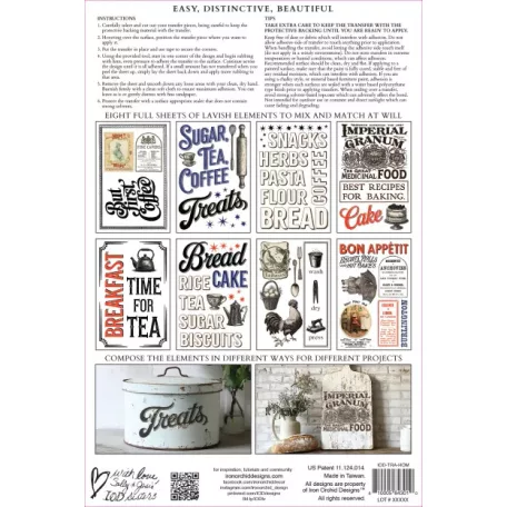 IOD Home Sweet Home – New Summer 2025 Transzfer fólia 8"X12" (20x30 cm) IOD Decor Transfer (8 ív)