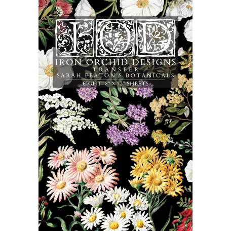 IOD Sarah Featon’s Botanicals – New Summer 2025 Transzfer fólia 8"X12" (20x30 cm) IOD Decor Transfer (8 ív)