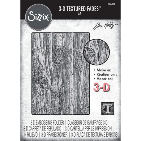 Sizzix Lumber Large 3D Domborító mappaA5 3D Texture Fades by Tim Holtz (1 db)
