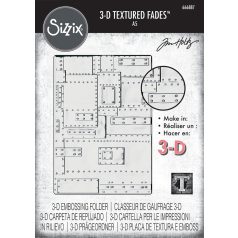   Sizzix Foundry Large 3D Domborító mappaA5 3D Texture Fades by Tim Holtz (1 db)