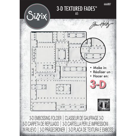 Sizzix Foundry Large 3D Domborító mappaA5 3D Texture Fades by Tim Holtz (1 db)