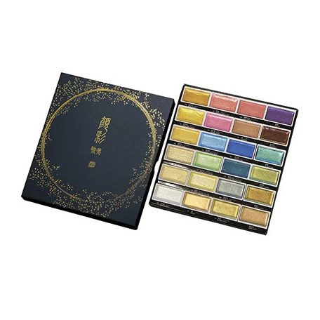 Kuretake Gansai Tambi Akvarell festék készlet - Set 24 Metallic Colours II (24 szín)