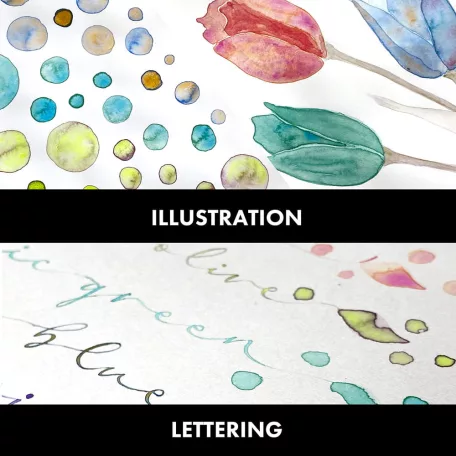 Kuretake Gansai Tambi Set Granulating Colors II Akvarell festék készlet (5 szín)