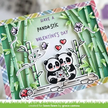 Lawn Fawn Bamboo Forest Backdrop: Landscape Vágósablon LF3617 Lawn Cuts (1 csomag)