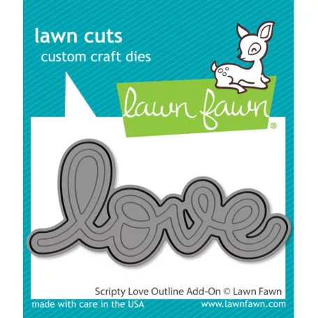 Lawn Fawn Scripty Love Outline Add-On Vágósablon LF3615 Lawn Cuts (1 csomag)