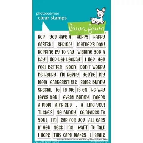 Lawn Fawn Henry's Build-A-Sentiment: Bunny Puns Szilikonbélyegző LF3678 Clear Stamps (1 csomag)