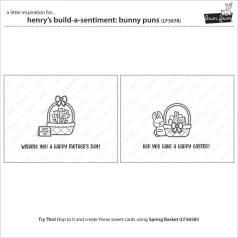   Lawn Fawn Henry's Build-A-Sentiment: Bunny Puns Szilikonbélyegző LF3678 Clear Stamps (1 csomag)