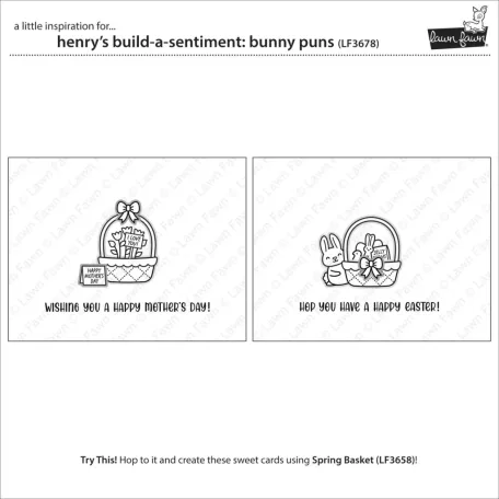Lawn Fawn Henry's Build-A-Sentiment: Bunny Puns Szilikonbélyegző LF3678 Clear Stamps (1 csomag)