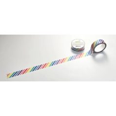   Lawn Fawn Rainbow Diagonal Stripes Dekorációs ragasztószalag LF3642 Washi Tape (1 db)