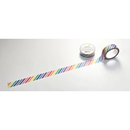Lawn Fawn Rainbow Diagonal Stripes Dekorációs ragasztószalag LF3642 Washi Tape (1 db)