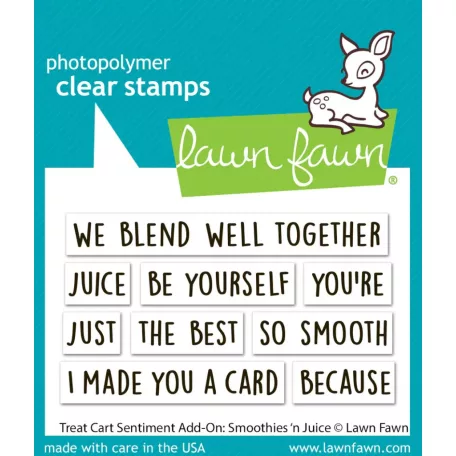 Lawn Fawn Treat Cart Sentiment Add-On: Smoothies 'N Juice Szilikonbélyegző LF3677 Clear Stamps (1 csomag)