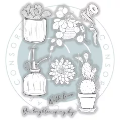   Botany Boutique - Cactus Szilikonbélyegző Craft Consortium Clear Stamps (1 csomag)