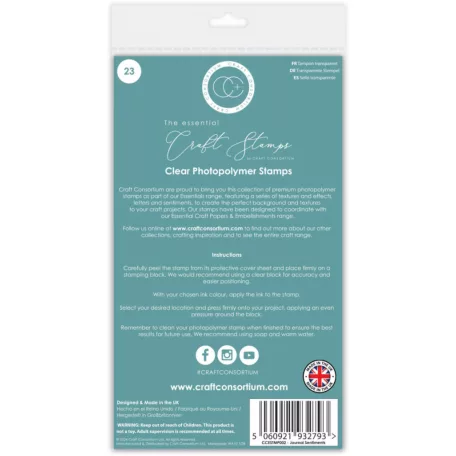 Fotopolimer bélyegző Journal Sentiments Craft Consortium A6 Clear Photopolymer Stamps (1 csomag)