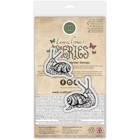 Fotopolimer bélyegző Fairies - Snails Craft Consortium A6 Clear Photopolymer Stamps (1 csomag)