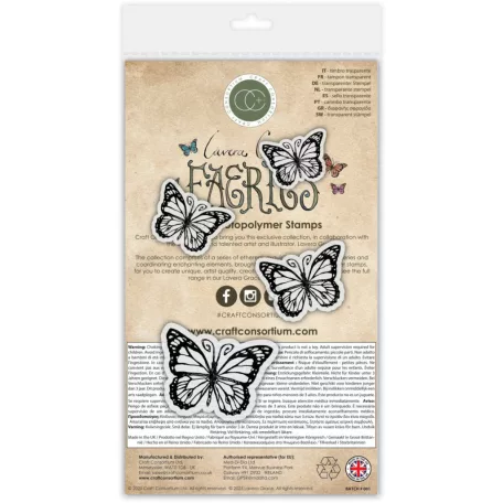 Fotopolimer bélyegző Fairies - Butterflies Craft Consortium A6 Clear Photopolymer Stamps (1 csomag)