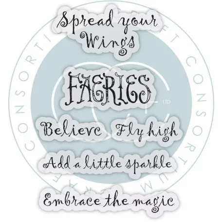 Fotopolimer bélyegző Fairies - Sentiments Craft Consortium A6 Clear Photopolymer Stamps (1 csomag)