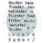 Fotopolimer bélyegző Days of the Week Craft Consortium A6 Clear Photopolymer Stamps (1 csomag)