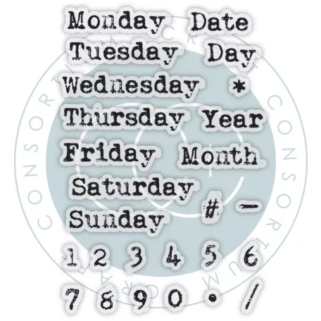 Fotopolimer bélyegző Days of the Week Craft Consortium A6 Clear Photopolymer Stamps (1 csomag)