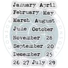 Fotopolimer bélyegző Journal - Months Craft Consortium A6 Clear Photopolymer Stamps (1 csomag)