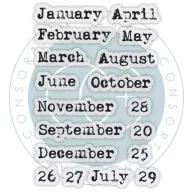   Fotopolimer bélyegző Journal - Months Craft Consortium A6 Clear Photopolymer Stamps (1 csomag)