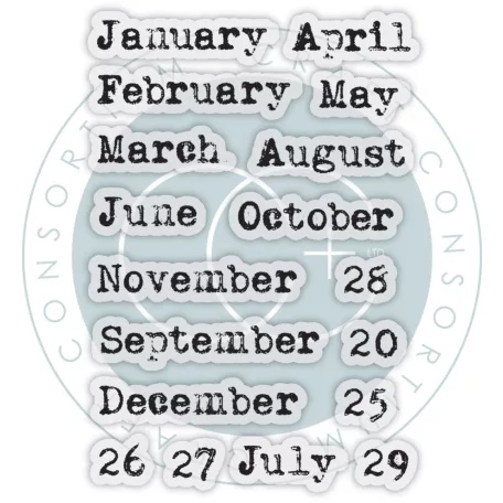 Fotopolimer bélyegző Journal - Months Craft Consortium A6 Clear Photopolymer Stamps (1 csomag)