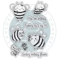  Amongst the Hedgerow - Buzzing Fotopolimer bélyegző Craft Consortium A6 Clear Photopolymer Stamps (1 csomag)