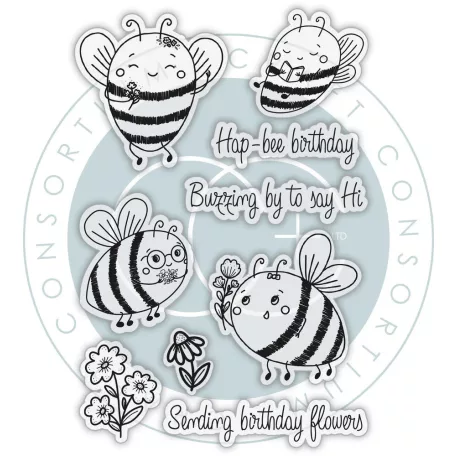 Amongst the Hedgerow - Buzzing Fotopolimer bélyegző Craft Consortium A6 Clear Photopolymer Stamps (1 csomag)