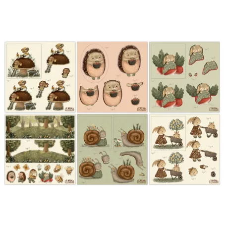 Amongst the Hedgerow Papírkészlet 8" (20 cm) Craft Consortium Decoupage Paper Pad (18 lap)