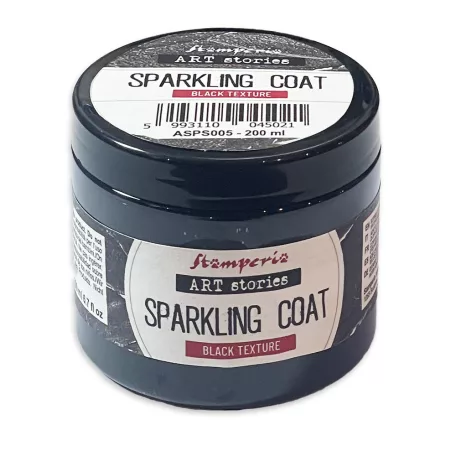 Stamperia Kreatív textúrpaszta Sparkling Coat Black Art Stories Texture Paste (200 ml)
