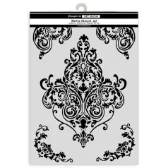   Stamperia Frieze and Corners Vastag stencil A3  Art Stories A3 Big Stencil Frieze and Corners (KSTDA3001) (1 db)