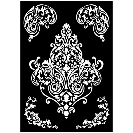 Stamperia Frieze and Corners Vastag stencil A3  Art Stories A3 Big Stencil Frieze and Corners (KSTDA3001) (1 db)