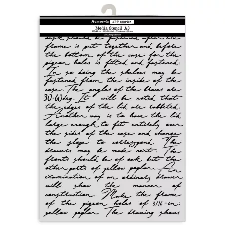Stamperia Writings Vastag stencil A3  Art Stories A3 Big Stencil Writings (KSTDA3005) (1 db)