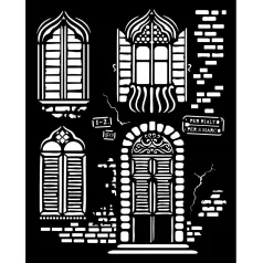   Stamperia Venice City of Art Vastag stencil 20x25cm Windows Thick Stencil  (1 db)