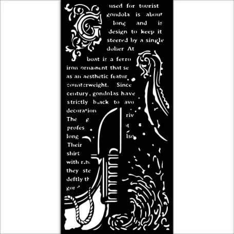 Stamperia Venice City of Art Vastag stencil 12x25cm Gondola Thick Stencil  (1 db)