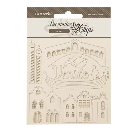 Stamperia Venice City of Art Chipboard 14x14 cm Elements Decorative Chips (1 ív)