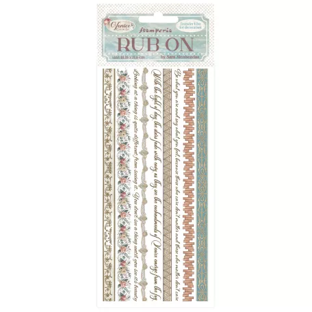 Stamperia Venice City of Art Kaparós matrica  Stripes Rub-On (1 ív)