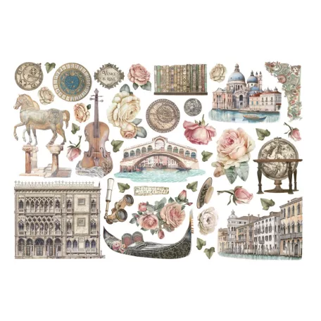 Stamperia Venice City of Art Kivágatok - öntapadós Ephemera (1 csomag)