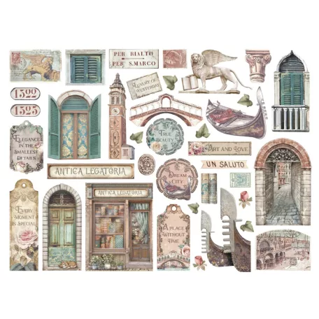 Stamperia Venice City of Art Kivágatok Die Cuts Assorted (1 csomag)