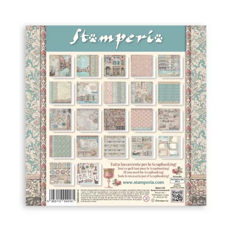 Stamperia Venice City of Art Papírkészlet 8" (20 cm) Single Face Maxi Paper Pack (22 ív)
