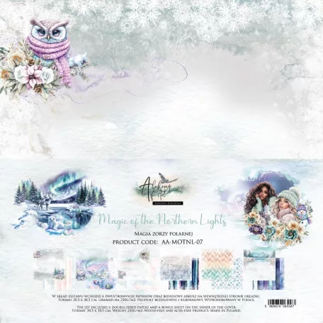 Alchemy of Art Papírkészlet 12" (30 cm) Magic of the Northern Lights Paper Collection Set (6 lap)